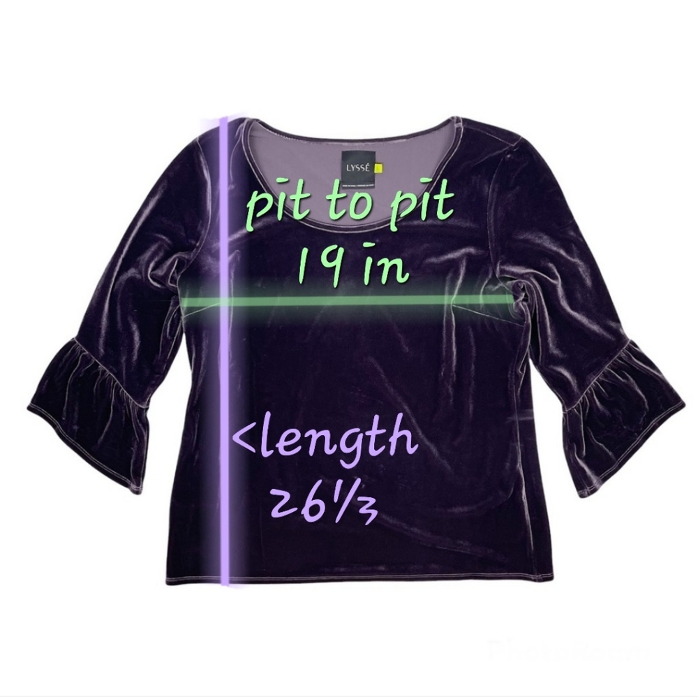 Lyssé Remy Velvet Bell Sleeve Top Amethyst - Picture 8 of 8